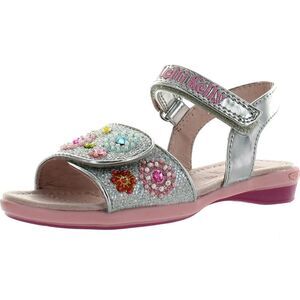 Lelli Kelly LK7422 Silver Glitter ToddlerG sandals 26 NEW